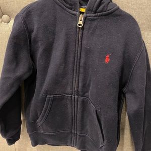 Navy blue zip up sweater